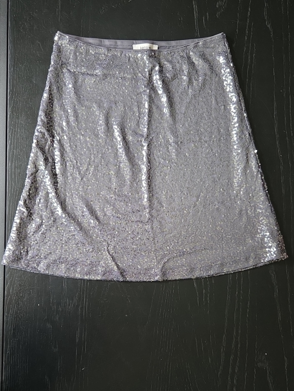Kensie Purple Sequin A-Line Skirt